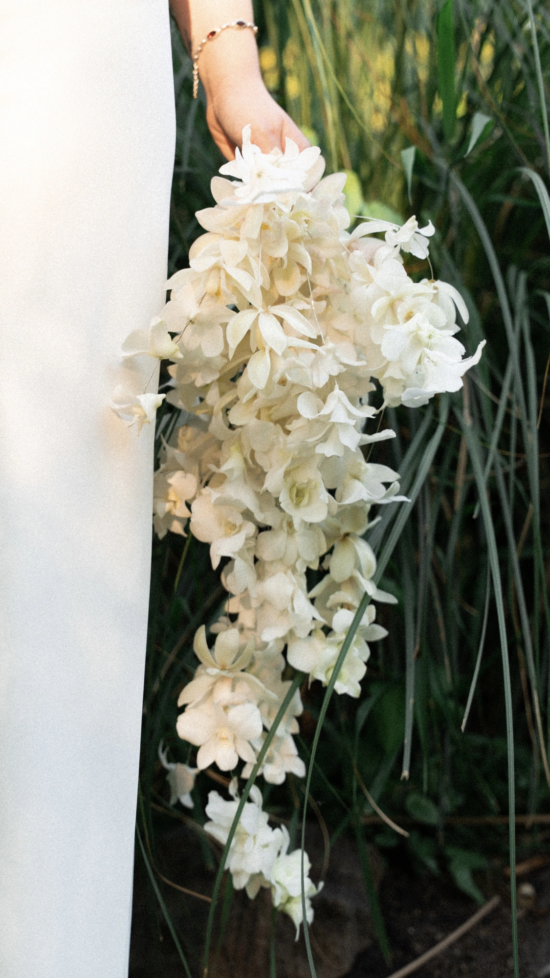 Peach and lilac bridal bouquet