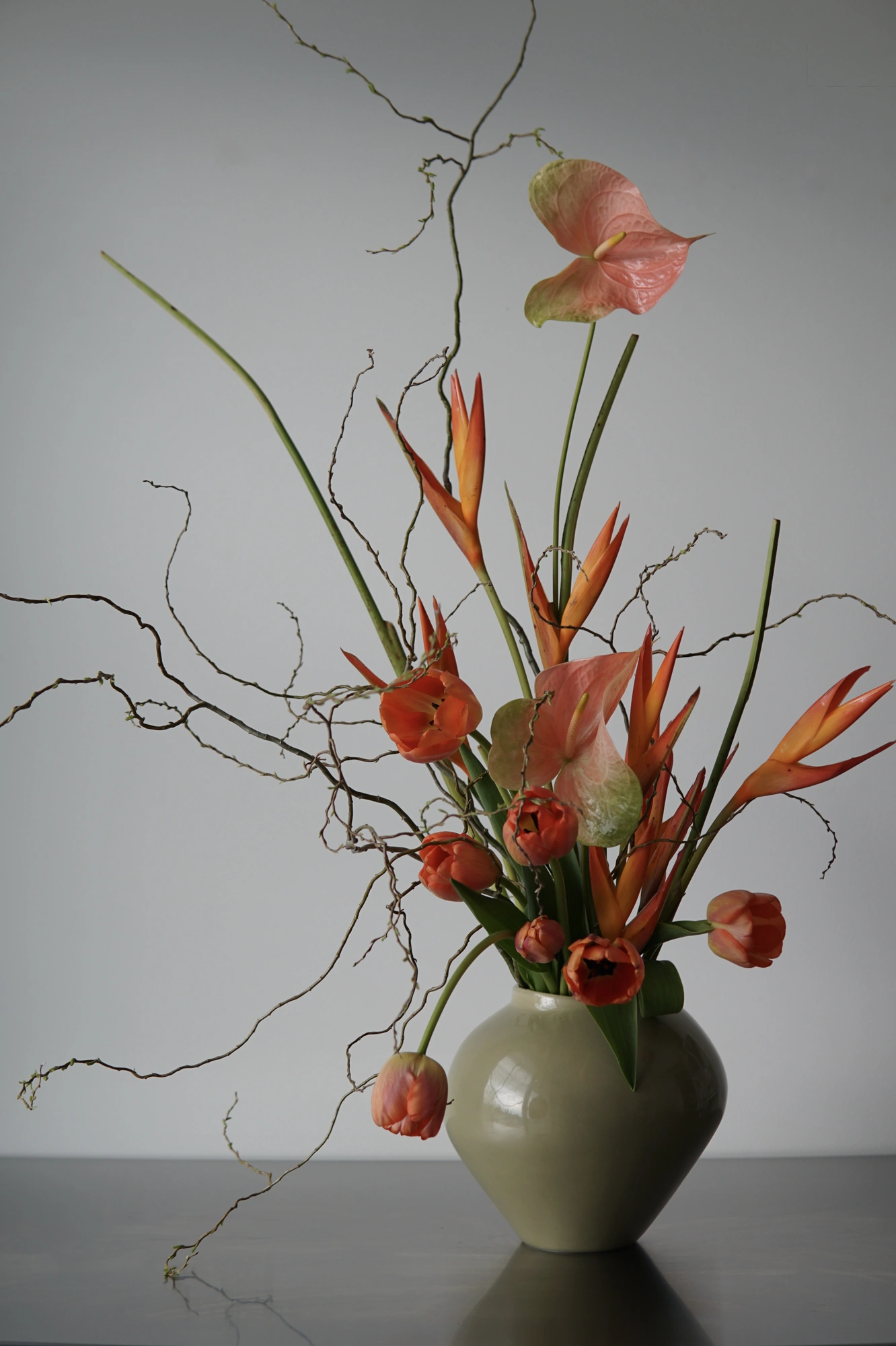 Pale green standing arrangement