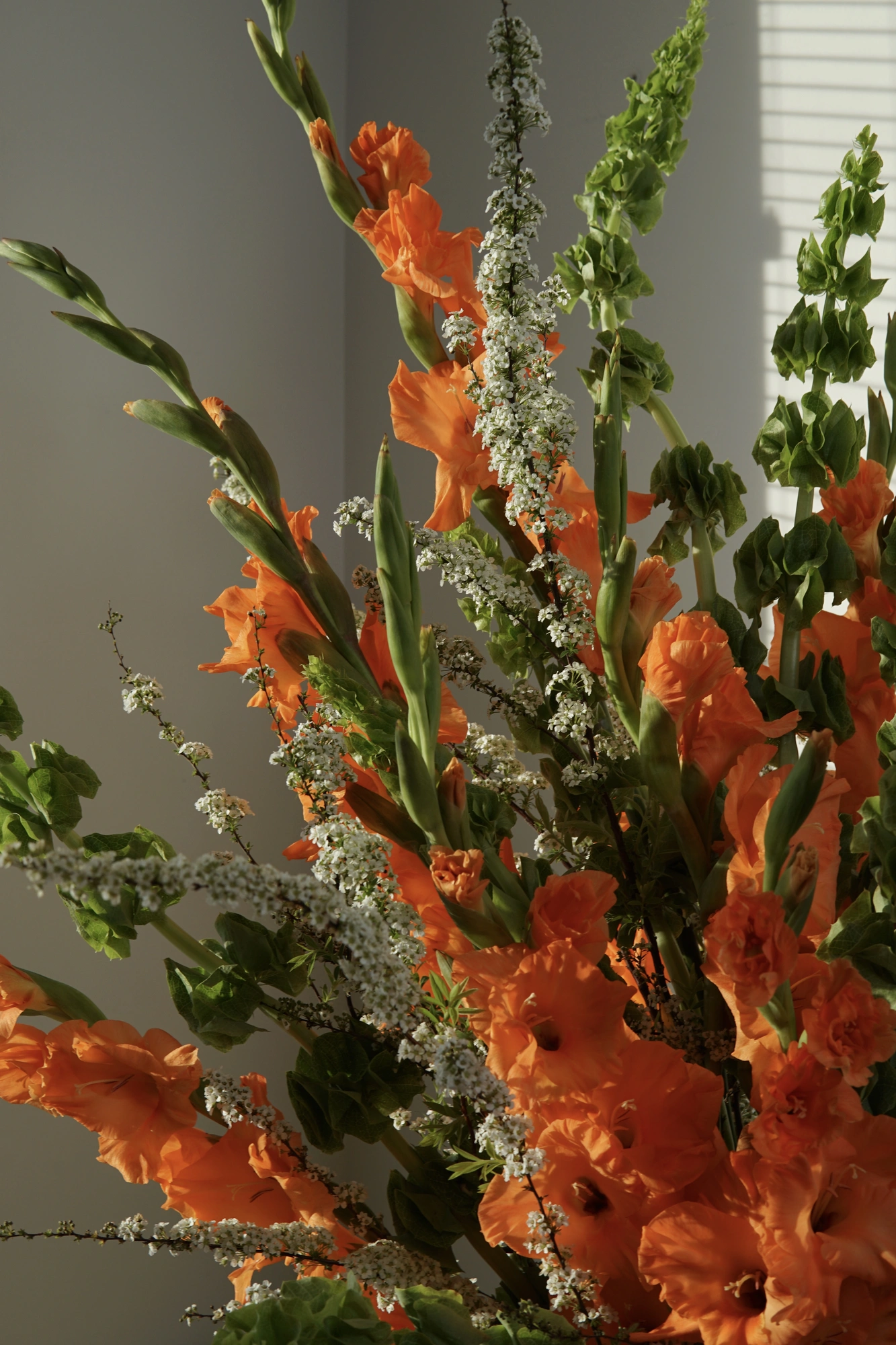 Plum and green sculptural arrangement